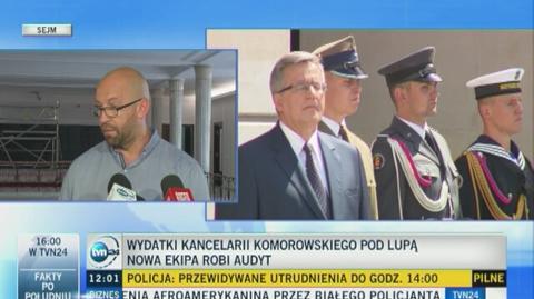 Poseł PO o audycie w Kancelarii Prezydenta: szukają kwitów