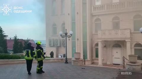 Akcja gaśnicza w Odessie po rosyjskim ataku rakietowym