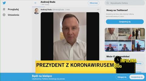 Prezydent Andrzej Duda zakażony koronawirusem. Opublikował nagranie