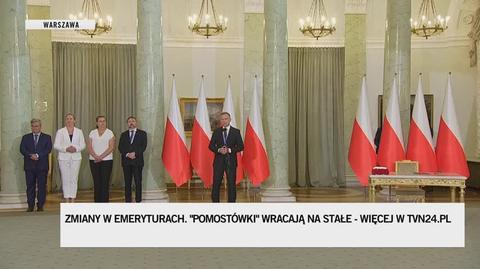 Prezydent Andrzej Duda o nowelizacji ustawy o emeryturach pomostowych