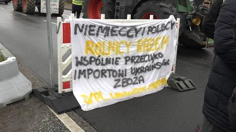 Niemieccy rolnicy zablokowali przejście graniczne w Lubieszynie