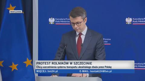 Piotr Müller, rzecznik Kancelarii Premiera Rady Ministrów o proteście rolników