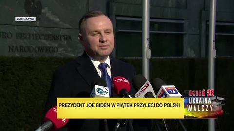Prezydent Andrzej Duda o wizycie Joe Bidena: to pokazuje, jakie jest dzisiaj znaczenie Polski