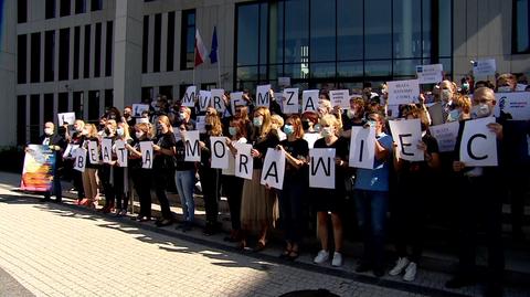 Gest solidarności z sędzią Beatą Morawiec w Krakowie