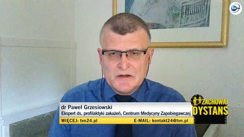Dr Grzesiowski: Polska podlega w tej chwili przesuniętemu w czasie o pół roku uderzeniu tej samej fali