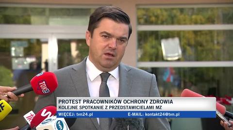 Andrusiewicz o spotkaniu z protestującymi: nie liczyłbym, że dzisiaj to porozumienie wypracujemy