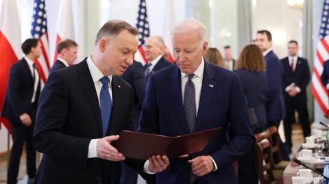Biden: Chciałem podziękować panu prezydentowi za to, jak Polska pomaga narodowi Ukrainy. Jest to niezwykłe