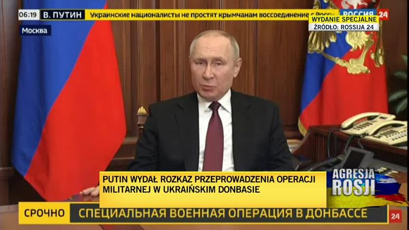 Putin wydał rozkaz przeprowadzenia operacji militarnej w ukraińskim Donbasie