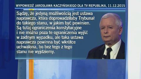 Kaczyński jest zdania, że wyrok TK nie powinien zostać opublikowany