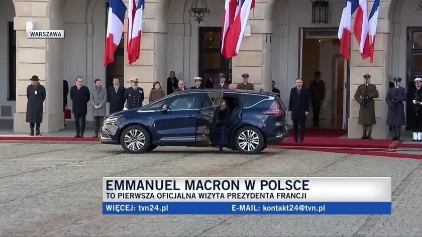 Prezydent Andrzej Duda powitał Emmanuela Macrona