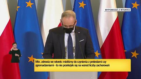 Niedzielski: wzrost mobilności związany z protestami nie przełożył się na wzrost liczby zachorowań