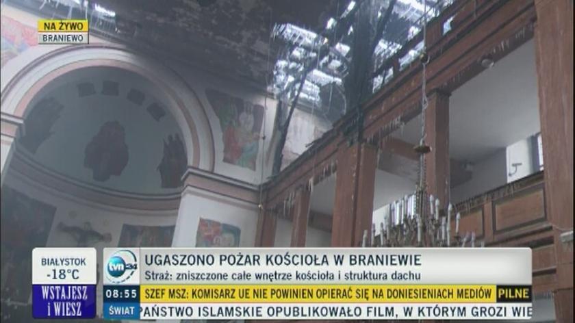 Liczą starty po pożarze w kościele w Braniewie