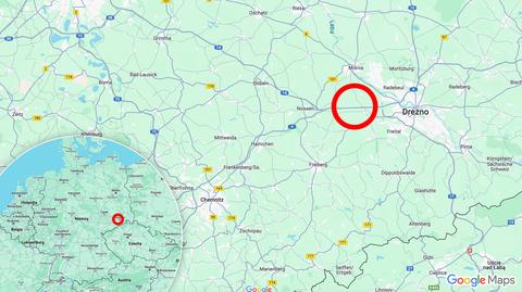 Autostrada A4 w rejonie zjazdów do miejscowości Nossen i Wilsdruff (Saksonia), niedaleko Drezna