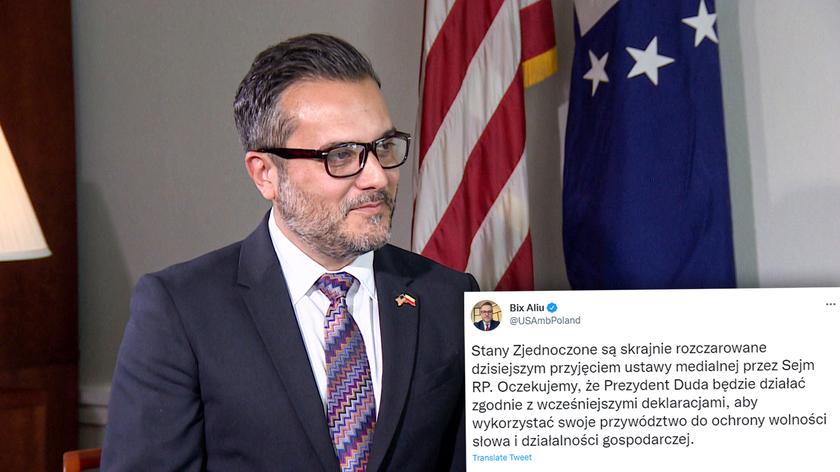 Bix Aliu: Stany Zjednoczone są skrajnie rozczarowane dzisiejszym przyjęciem ustawy medialnej przez Sejm RP