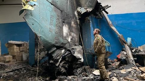 Zestrzelony rosyjski Su-34 w Charkowie. Zdjęcie z marca 2022 roku 