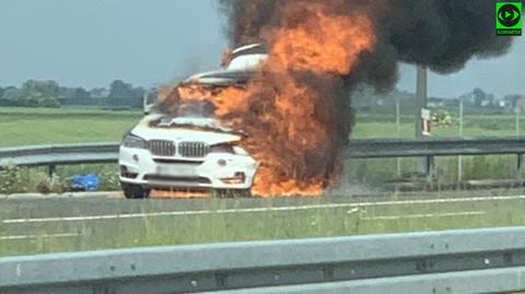 Pożar samochodu na S7