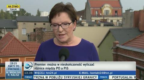 Premier Ewa Kopacz o koncepcji wielkiej koalicji PiS-PO-PSL