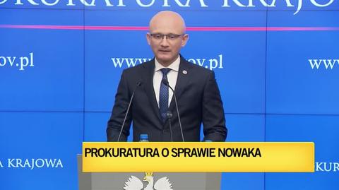 Konferencja prokuratury na temat sprawy Sławomira Nowaka