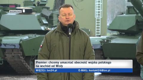 Błaszczak w Biedrusku o zakupionych czołgach Abrams