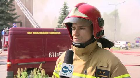 Kapitan Łukasz Marchewka, Komenda Miejska PSP w Sosnowcu, o pożarze kościoła