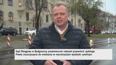 Sąd nakazał przywrócenie Juszczyszyna do orzekania w macierzystym wydziale. Relacja reportera TVN24