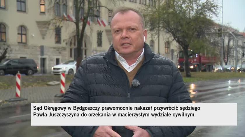 Sąd nakazał przywrócenie Juszczyszyna do orzekania w macierzystym wydziale. Relacja reportera TVN24