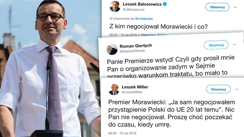 Morawiecki w Sandomierzu powiedział, że "negocjował przystąpienie Polski do UE"
