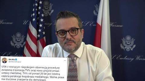 Bix Aliu: USA z rosnącym niepokojem obserwują procedurę związaną z koncesją TVN
