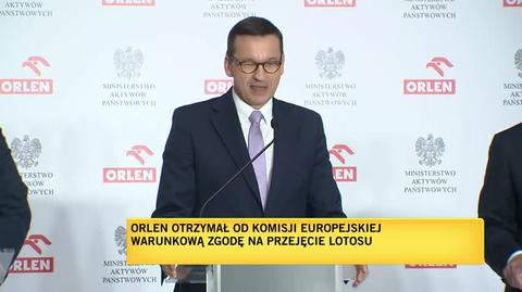 Morawiecki o planowanych przejęciach Lotosu i PGNiG przez Orlen