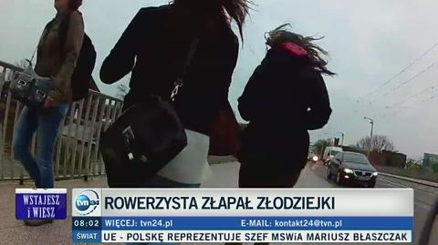 Rowerzysta złapał złodziejki. Policja o obywatelskim zatrzymaniu