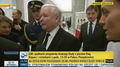 Jarosław Kaczyński przed rozpoczęciem posiedzenia Sejmu 