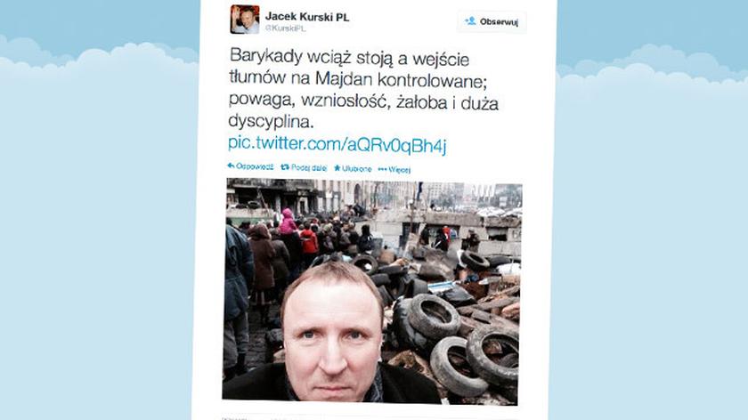 Kurski na barykadach. Zalał internet zdjęciami z Kijowa