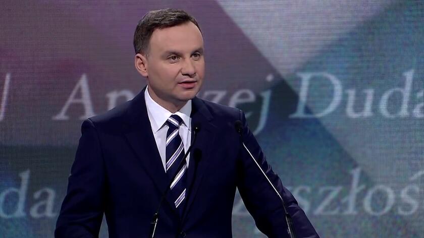 Andrzej Duda podczas lutowej konwencji prezydenckiej