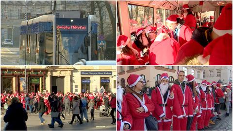 140 Mikołajów przyjechało do miasta tramwajem, by uczcić 140-lecie krakowskiej komunikacji miejskiej