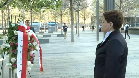 Szydło złożyła kwiaty pod pomnikiem ofiar ataku na WTC 