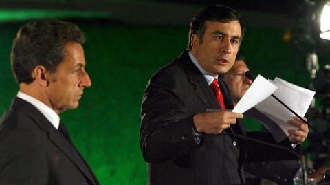 Nicolas Sarkozy spotkał się w nocy z Micheilem Saakaszwilim