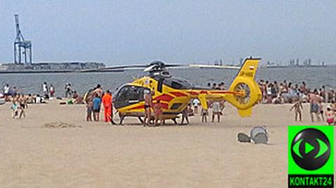 Akcja ratunkowa na plaży w Gdańsku