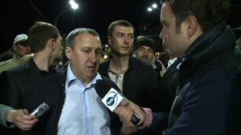Do protestujących pod ambasadą Rosji w Kijowie wyszedł szef ukraińskiej dyplomacji 