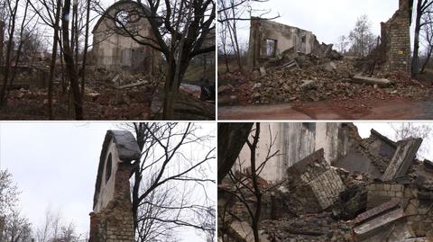 Zawalił się budynek na terenie byłej cementowni. 