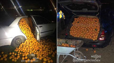  3 samochody z 4 tonami skradzionych pomarańczy