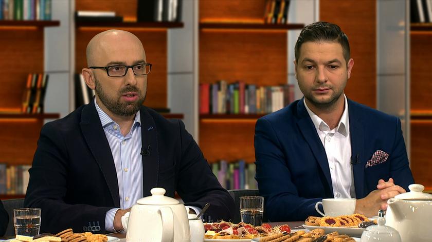 Krzysztof Łapiński i Patryk Jaki dyskutowali w programie "Kawa na ławę"