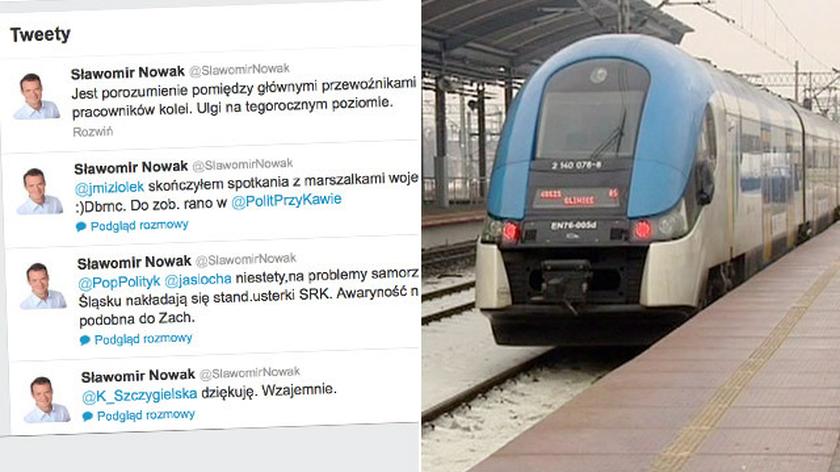 Minister Nowak o porozumieniu na kolei napisał na Twitterze