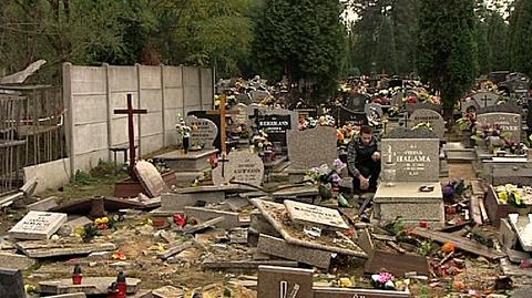 Zniszczony cmentarz w Gliwicach