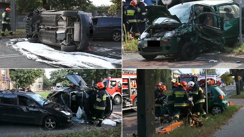 Wypadek w Pabianicach, 5 osób rannych