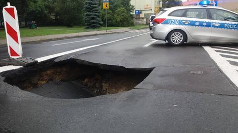 Dziura w drodze w Kaliszu