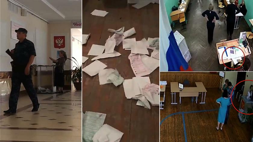Wybory w Rosji. Dorzucanie kart do urn