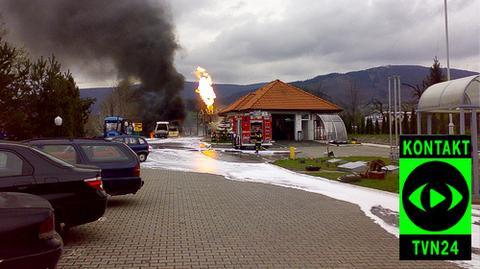 Pożar na stacji benzynowej w Ustroniu