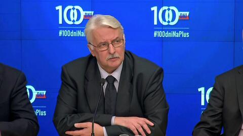 Szef MSZ Witold Waszczykowski mówił o 100 dniach rządu PiS