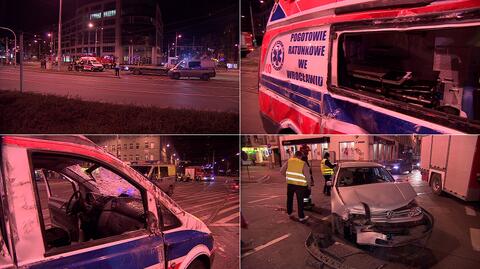 Wypadek karetki w centrum Wrocławia