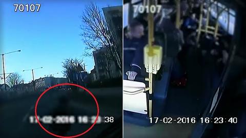 Elbląg: 8-latek wybiegł przed jadący autobus, nagranie z trzech kamer 